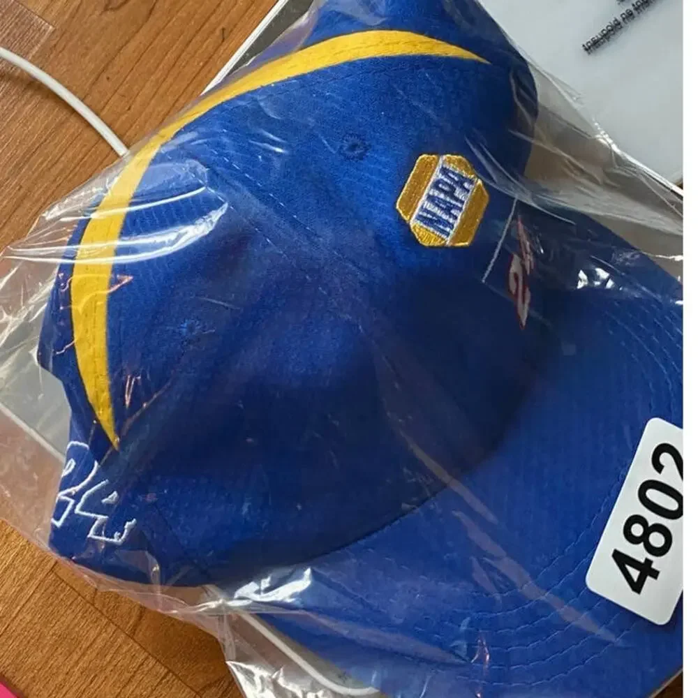 Napa Racing #24 Chase Elliot Hendrick Baseball Hat Blue Yellow Signature